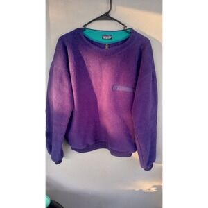 Vintage 80s 90s Patagonia Synchilla Fleece Pullover USA Purple Teal S Pockets